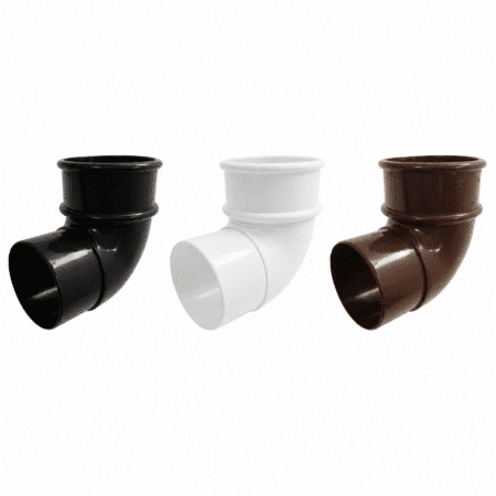 Freeflow 68mm Round Downpipe 90° Offset Bend in white black and brown