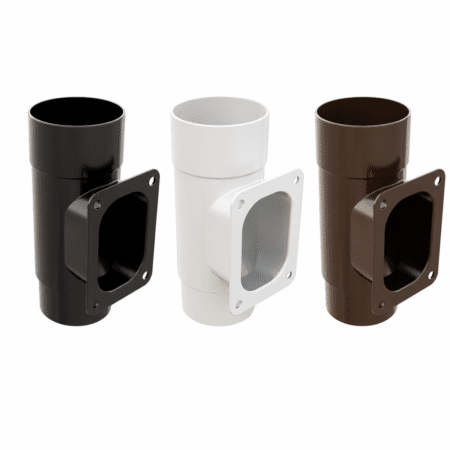 Freeflow 68mm Round Downpipe Access Pipe in white black and brown
