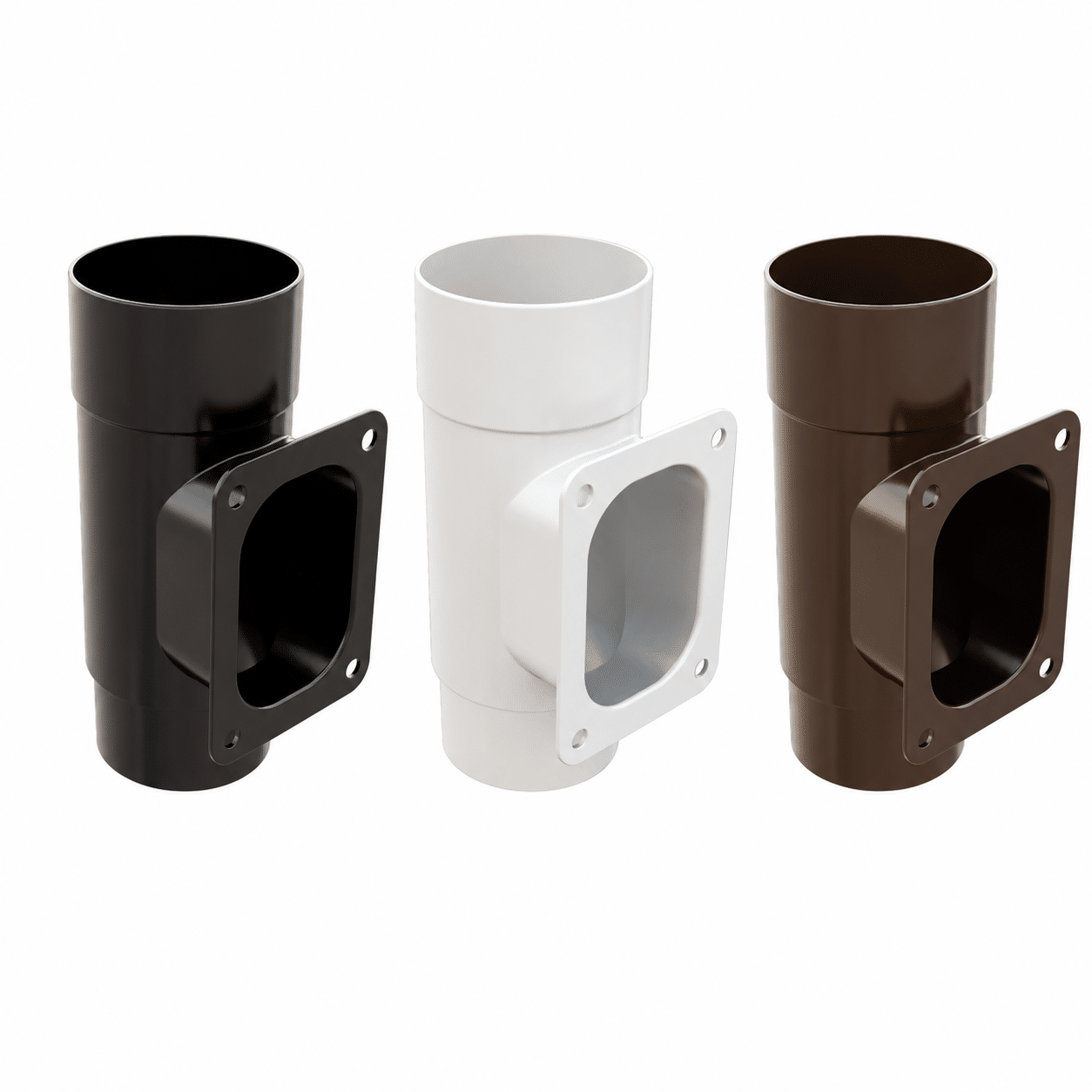 Freeflow 68mm Round Downpipe Access Pipe in white black and brown