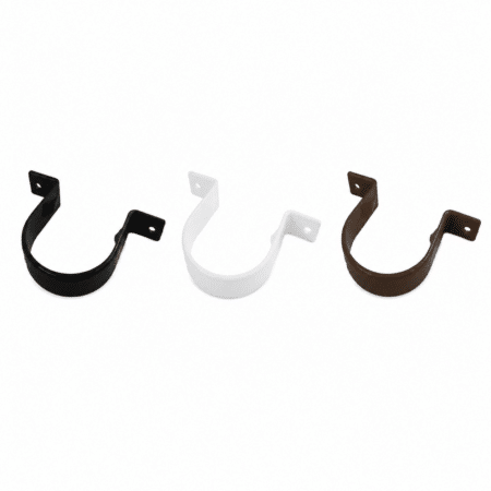 Freeflow 68mm Round Downpipe Concealed Pipe Clip in white black and brown