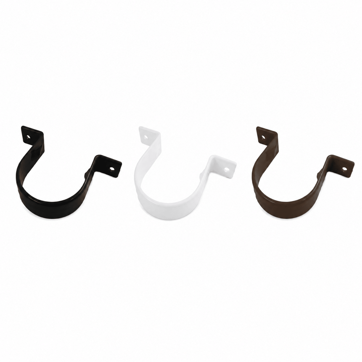 Freeflow 68mm Round Downpipe Concealed Pipe Clip in white black and brown