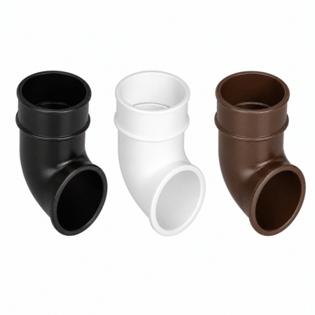 Freeflow 68mm Round Downpipe Shoe in white black and brown