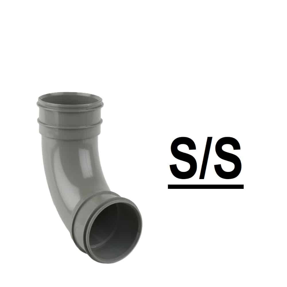 110mm Solvent Weld Swept Bend 87.5° single socket soil pipe fitting