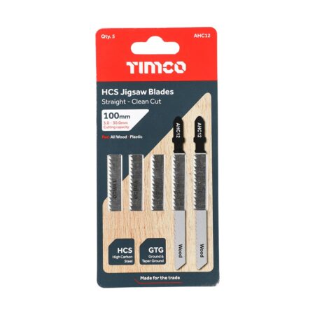 Wood Cutting Jigsaw Blades 100mm Timco 5 Pack