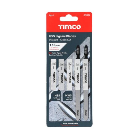Metal Cutting Jigsaw Blades 132mm Timco 5 Pack
