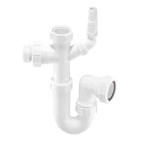 McAlpine ASC10-CO 40mm 1½ inch white adjustable P trap with appliance and condensate connections