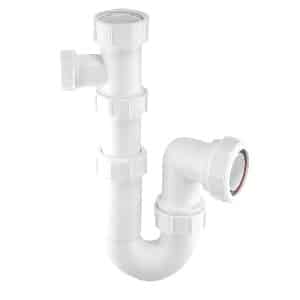 McAlpine ASC10-SP 40mm 1½ inch white adjustable P trap with condensate connection