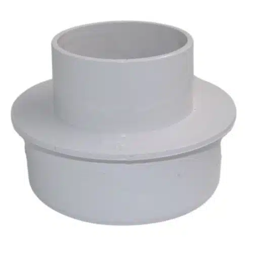 White Aquaflow 112mm to 68mm Round Downpipe Adaptor ADS6W