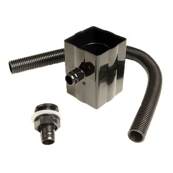 FloPlast Rainwater Diverter Kit Black RVS1B for 65mm square and 68mm round downpipe