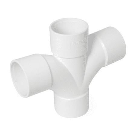 FloPlast 40mm solvent weld cross tee white waste pipe fitting