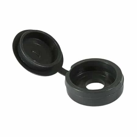 Timco small dark grey hinged screw cover caps pack of 100