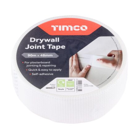 Timco drywall joint tape 90m x 48mm self adhesive fibreglass mesh roll