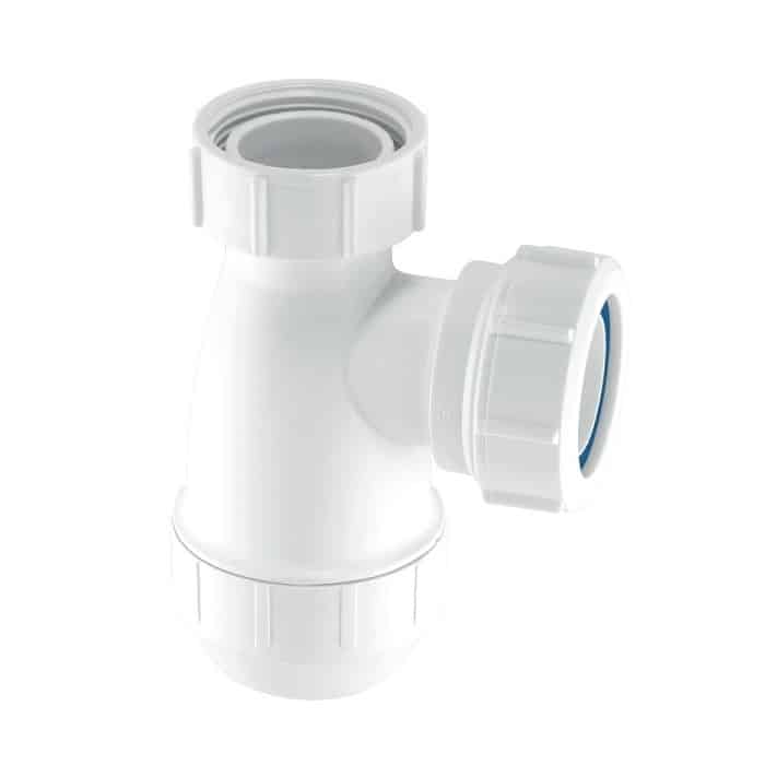 McAlpine E10 32mm 1¼ inch shallow white basin bottle trap