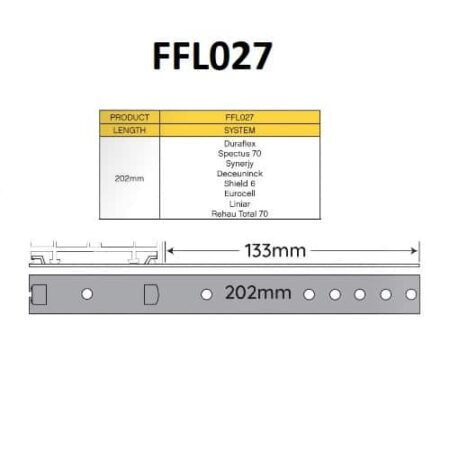202mm Fixing Lug Window & Doors FFL0027