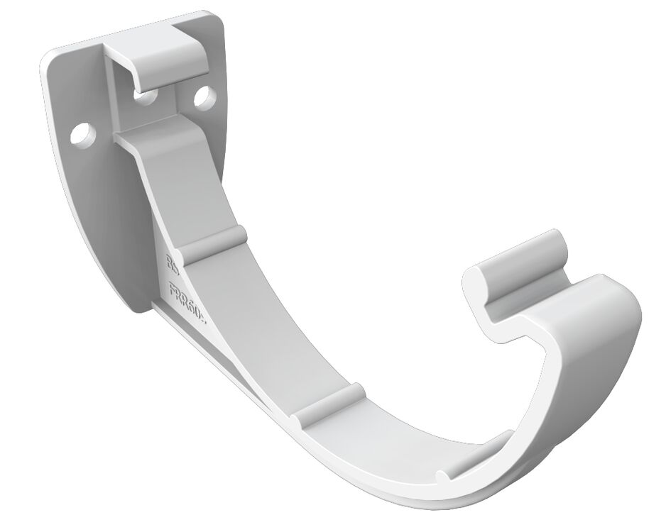 White Freeflow 112mm Half Round Gutter Fascia Bracket FRR609