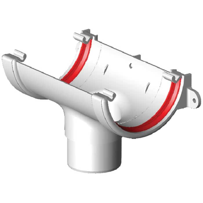 White Freeflow 112mm Half Round Running Outlet FRR605