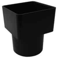 downpipe adaptor 65mm square to 68mm round Freefoam Freeflow black white brown