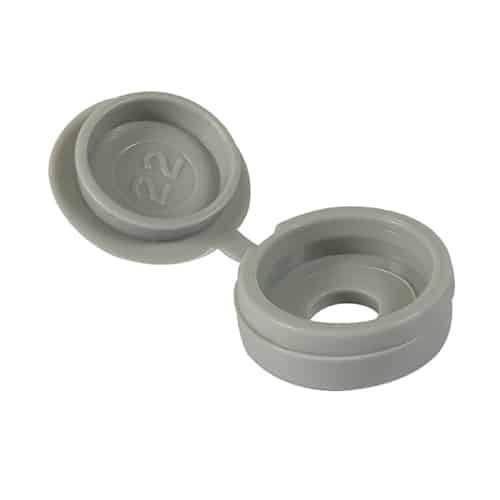 Timco Small Light Grey Hinged Screw Cover Caps Pack of 100