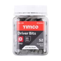 PH2 Phillips Driver Bits Timco S2 1/4 Hex