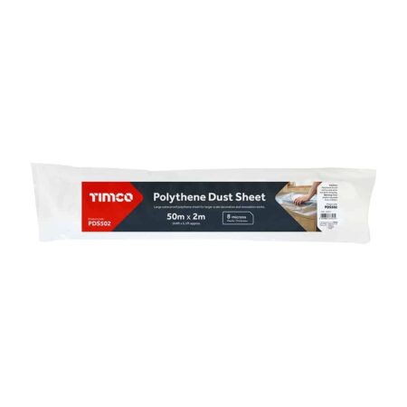 Polythene Dust Sheet Roll 50m x 2m Timco