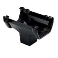 114mm Squarestyle running gutter outlet black Brett Martin BR055B