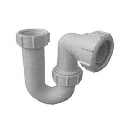 McAlpine SA10 32mm 1¼ inch white tubular swivel basin P trap