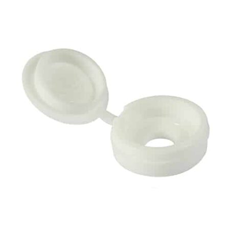 Timco Small White Hinged Screw Cover Caps Pack of 100