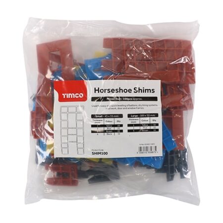Timco assorted horseshoe shims plastic glazing packers pack of 100