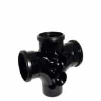 110mm Cross Tee Branch 87.5 degree triple socket push fit soil pipe fitting