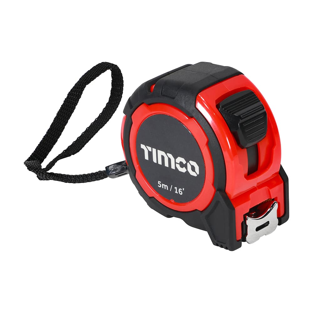 Timco Tape Measure 8m/26ft – 25mm Nylon Coated Blade, Class II Accuracy