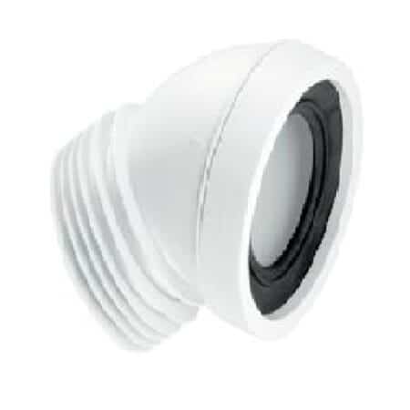 45 degree pan connector McAlpine WC-CON16 white toilet waste fitting