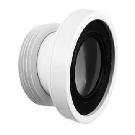 Angled pan connector 14 degree McAlpine WC-CON7A white toilet waste fitting