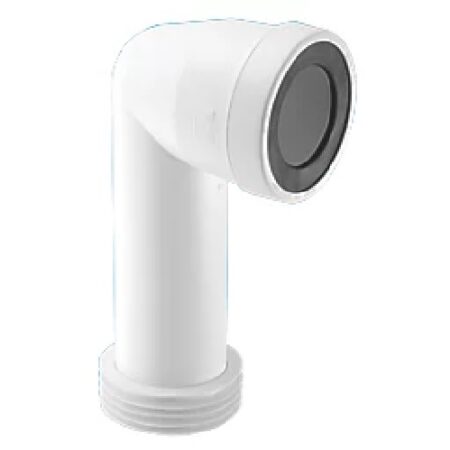 90 degree extended inlet pan connector McAlpine WC-CON8E white toilet waste fitting