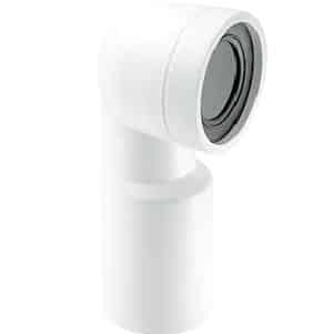 90 degree plain end pan connector McAlpine WC-CON9 white toilet waste fitting