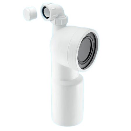 90 degree pan connector with vent boss McAlpine WC-CON9V white toilet waste fitting