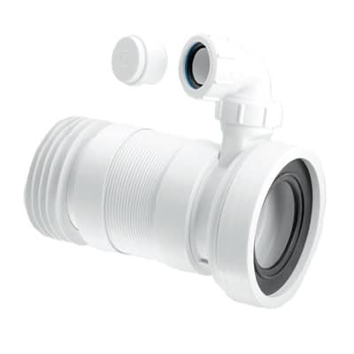flexible pan connector with vent boss McAlpine WC-F26RV white 170-410mm toilet waste fitting