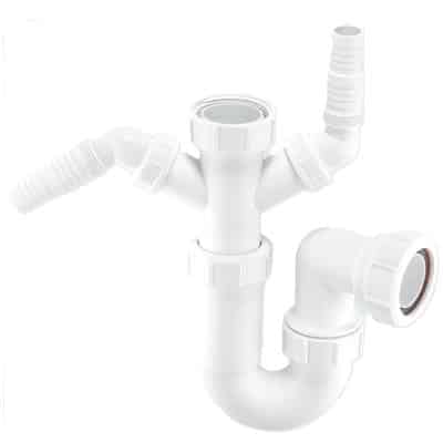 McAlpine WM11 40mm sink trap with twin domestic appliance nozzles