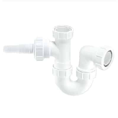 McAlpine WM2 40mm sink trap with horizontal domestic appliance nozzle