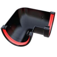 gutter angle 116mm deep flow 90 degree Freefoam Freeflow black white brown