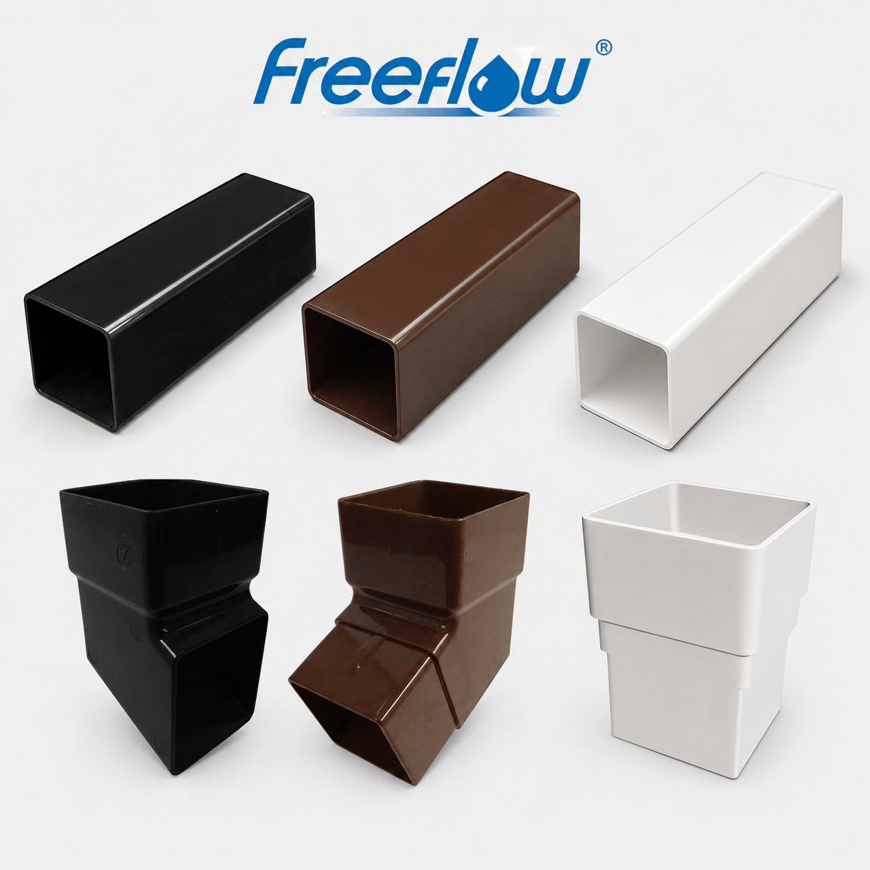 Freeflow 65mm Square Downpipes & Fittings