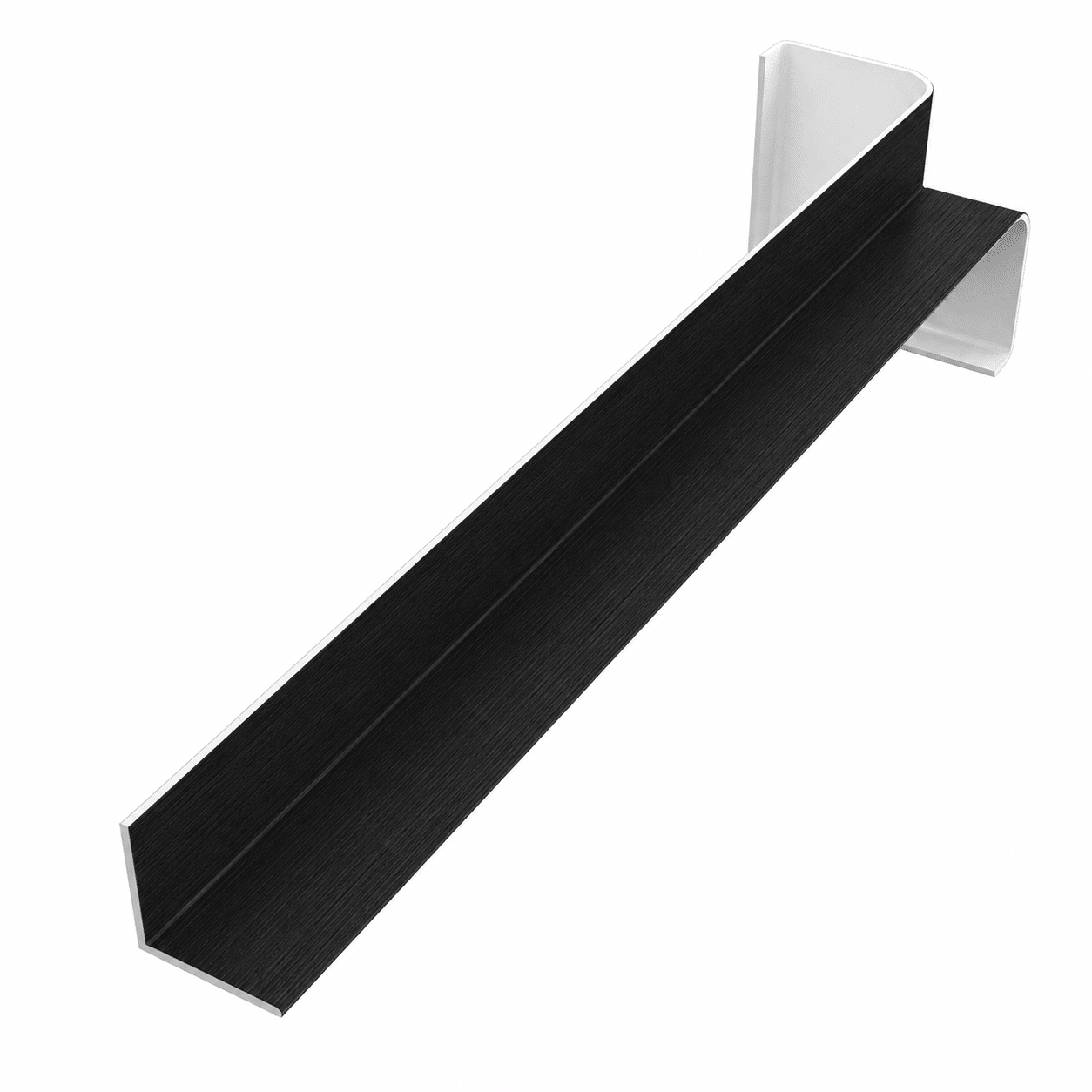 Freefoam FWXIWGB 300mm square fascia internal corner in Black Ash Woodgrain
