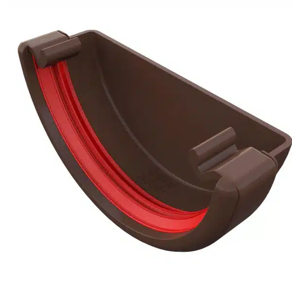 Brown Freeflow 112mm Half Round External Stop End FRR607LB