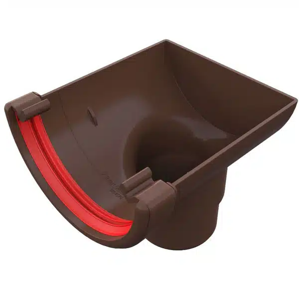 Brown Freeflow 112mm Half Round Stop End Outlet FRR606LB