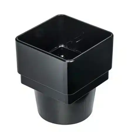 Kayflow Square to Round Downpipe Adaptor Black KFDS2BL