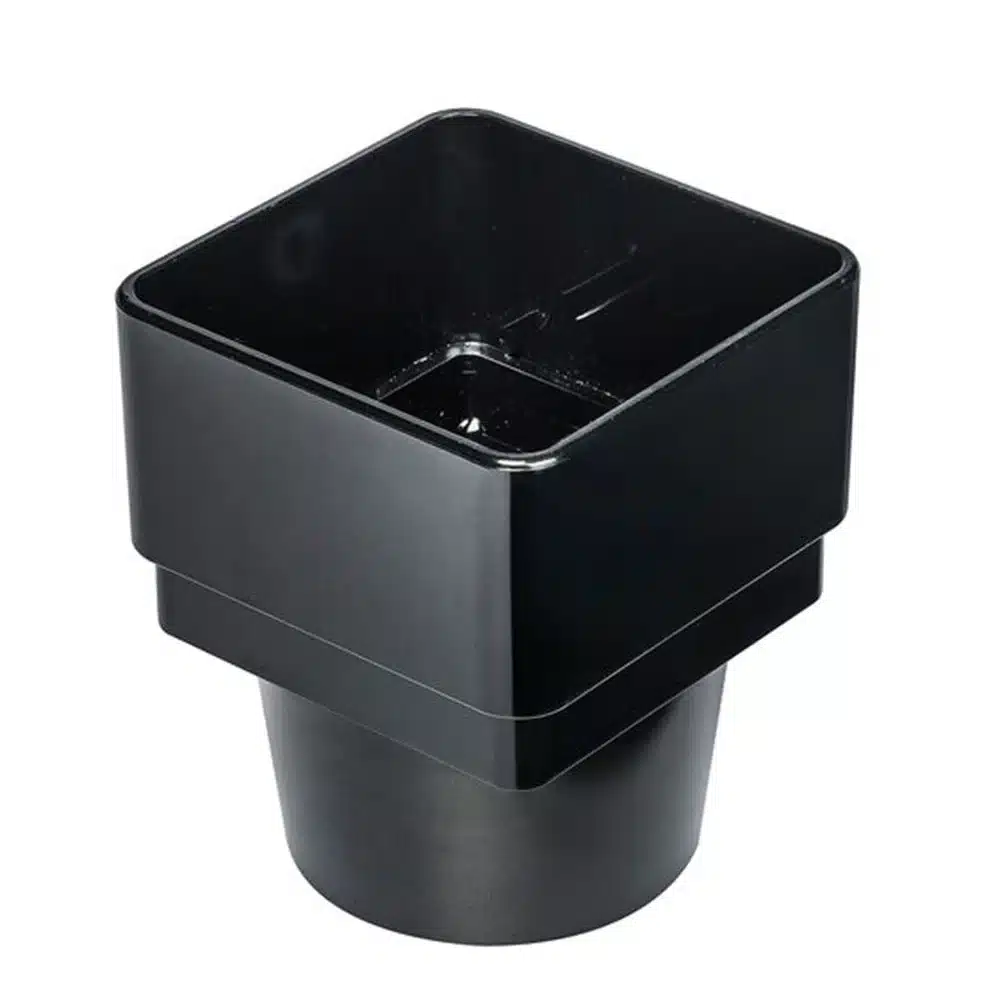 Kayflow Square to Round Downpipe Adaptor Black KFDS2BL