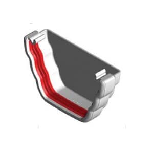 White Freeflow 135mm Double Ogee External Stop End FRO607